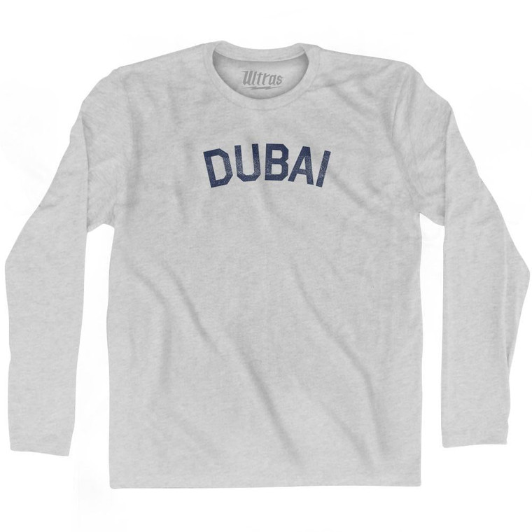 Dubai Adult Cotton Long Sleeve T-Shirt - Grey Heather