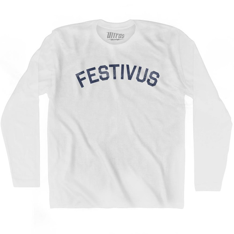 Festivus Adult Cotton Long Sleeve T-Shirt - White