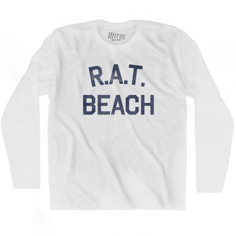 Rat Beach Adult Cotton Long Sleeve T-Shirt - White