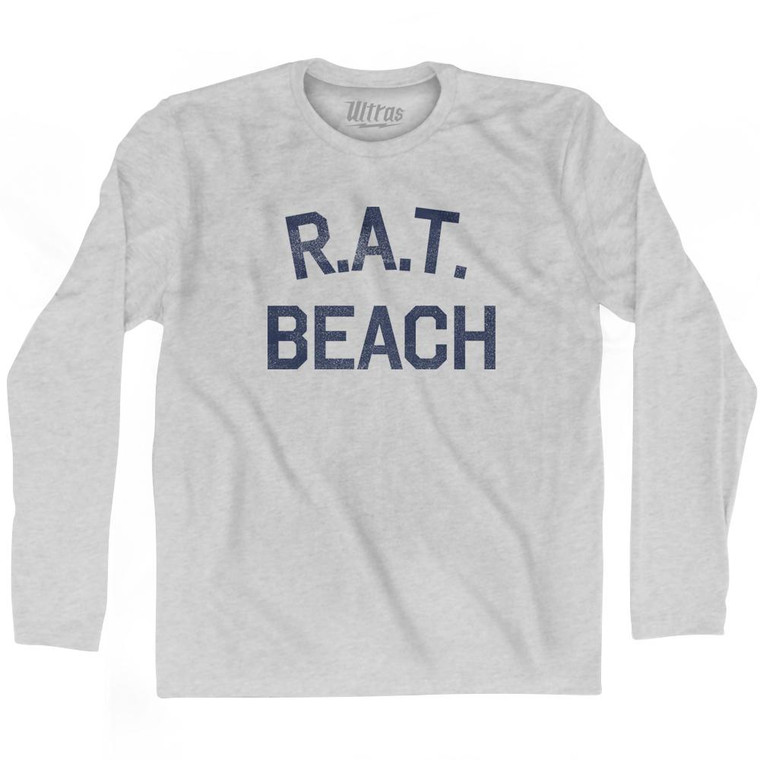 Rat Beach Adult Cotton Long Sleeve T-Shirt - Grey Heather