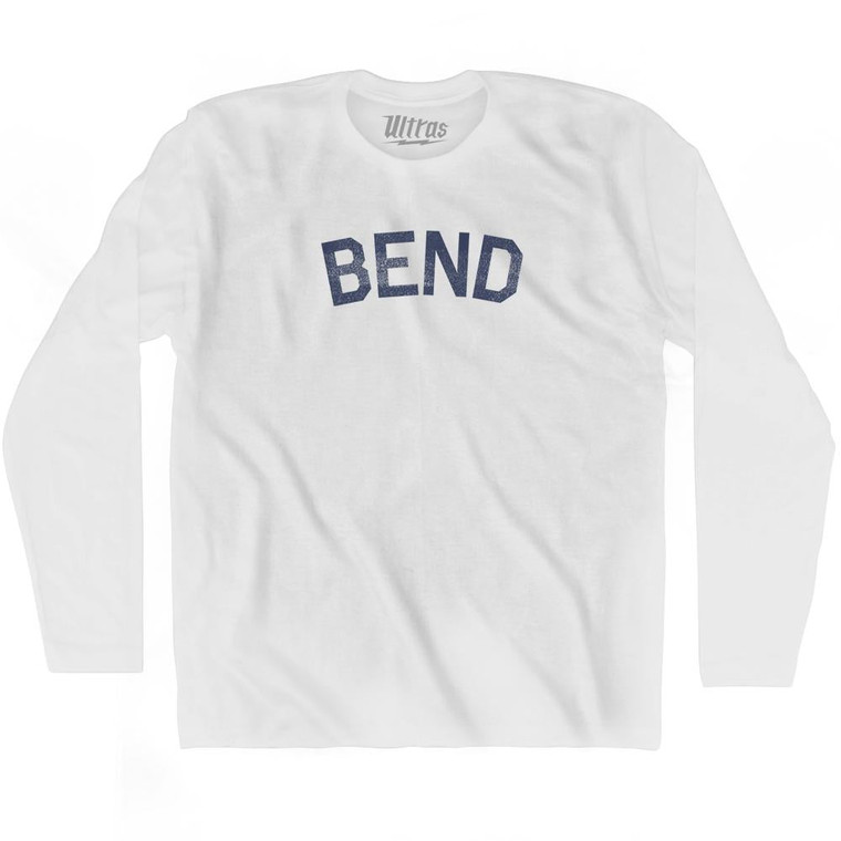 Bend Adult Cotton Long Sleeve T-Shirt - White