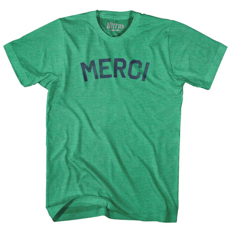 Merci Adult Tri-Blend T-Shirt - Kelly Green