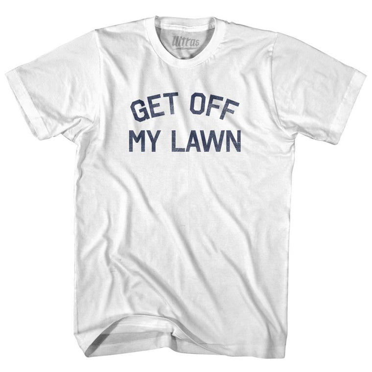 Get Off My Lawn Adult Cotton T-Shirt - White
