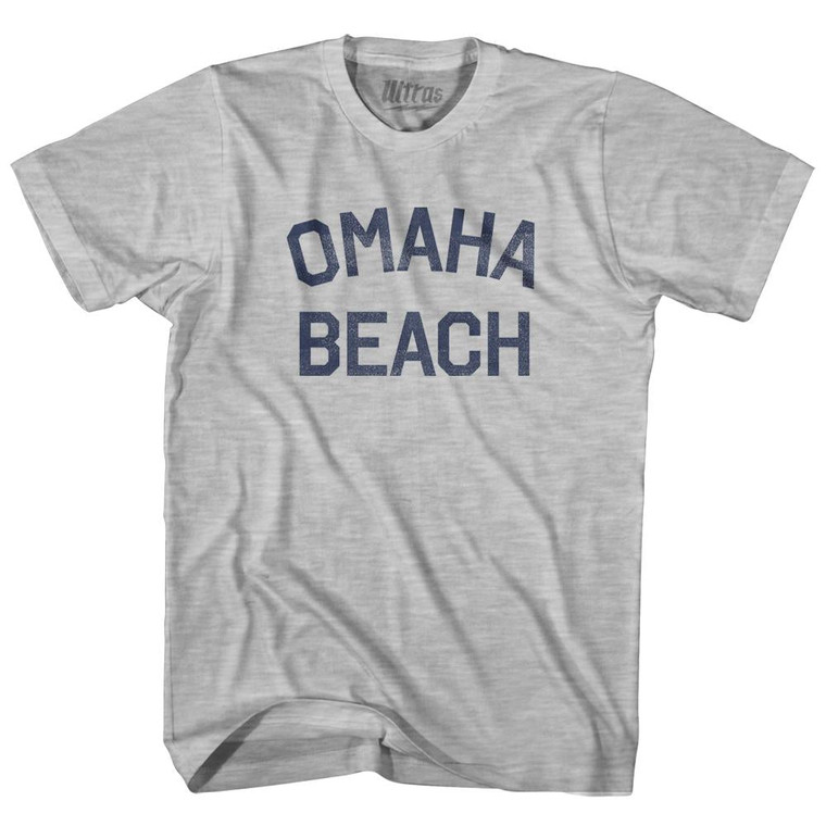 Omaha Beach Adult Cotton T-Shirt - Grey Heather