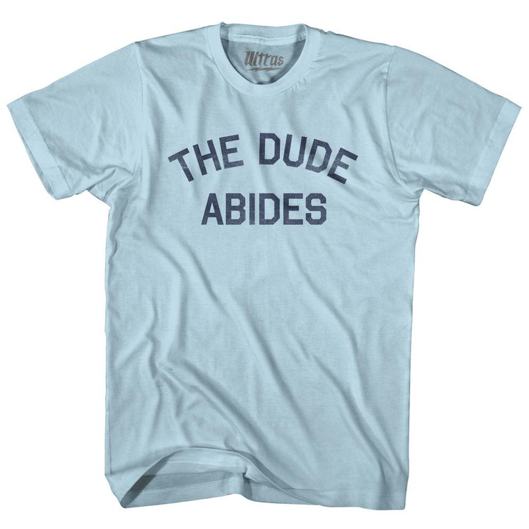 The Dude Abides Adult Cotton T-Shirt - Light Blue