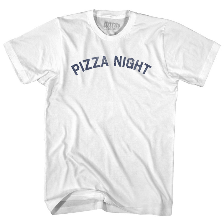 Pizza Night Adult Cotton T-shirt - White