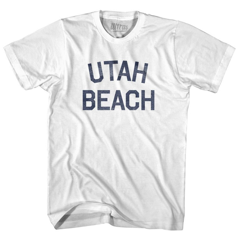Utah Beach Womens Cotton Junior Cut T-Shirt - White