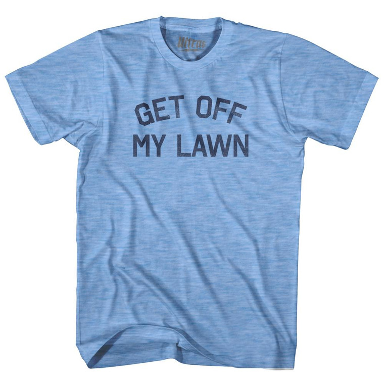 Get Off My Lawn Adult Tri-Blend T-Shirt - Athletic Blue