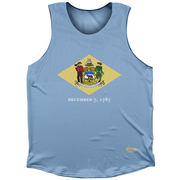 Delaware State Flag Athletic Tank Top - Blue