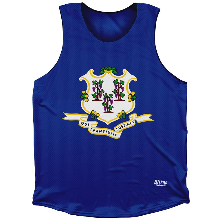 Connecticut State Flag Athletic Tank Top - Blue