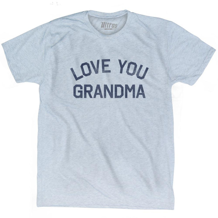 Love You Grandma Adult Tri-Blend T-Shirt - Athletic White