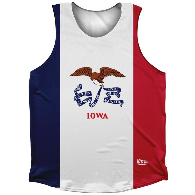 Iowa State Flag Athletic Tank Top - White