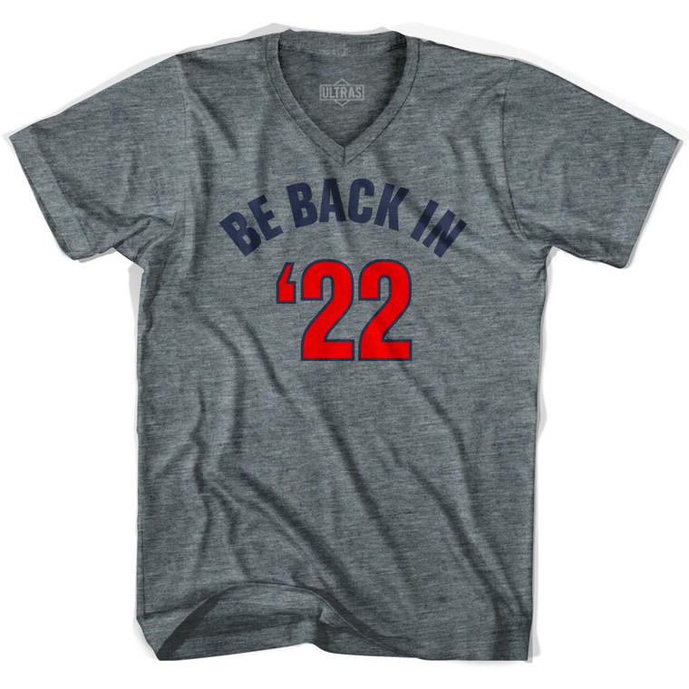 USA Soccer Be Back in 22 Adult Tri-Blend V-neck Soccer T-shirt - Athletic Grey