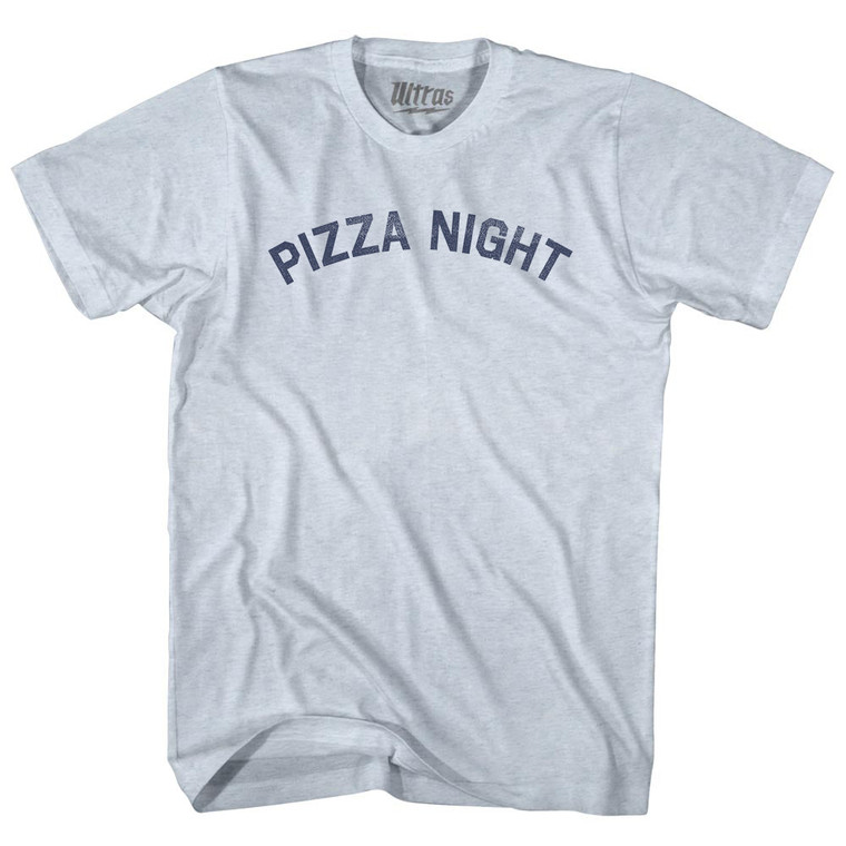 Pizza Night Adult Tri-Blend T-shirt - Athletic White