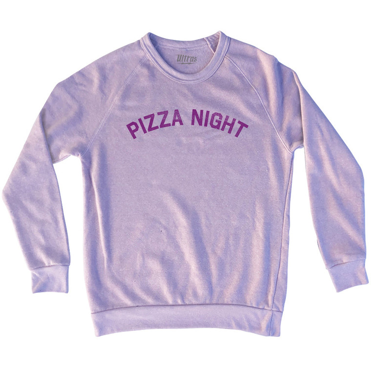 Pizza Night Adult Tri-Blend Sweatshirt - Pink