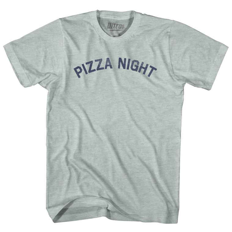 Pizza Night Adult Tri-Blend T-shirt - Athletic Cool Grey