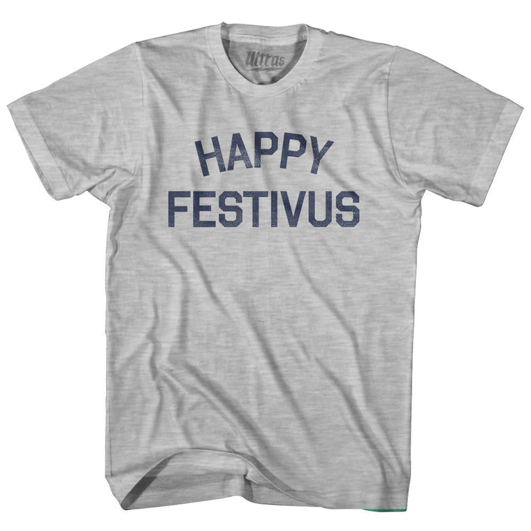 Happy Festivus Adult Cotton T-Shirt - Grey Heather