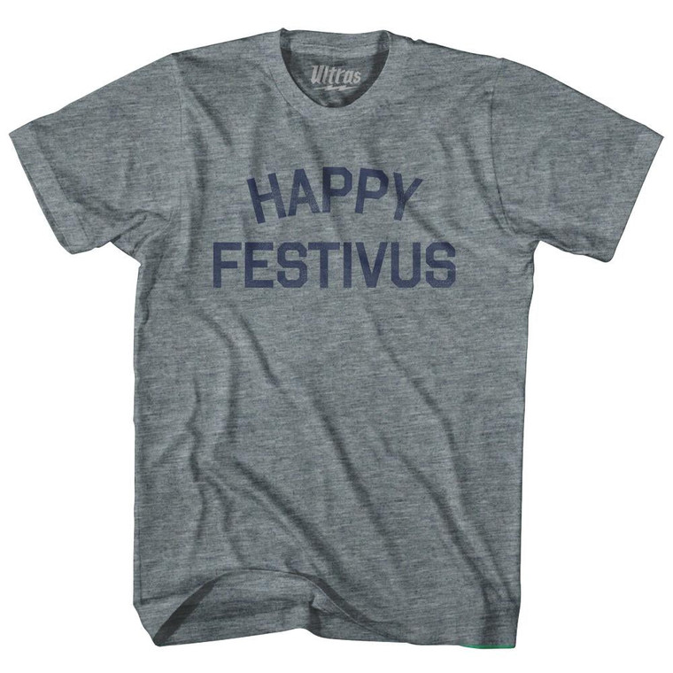 Happy Festivus Womens Tri-Blend Junior Cut T-Shirt - Athletic Grey