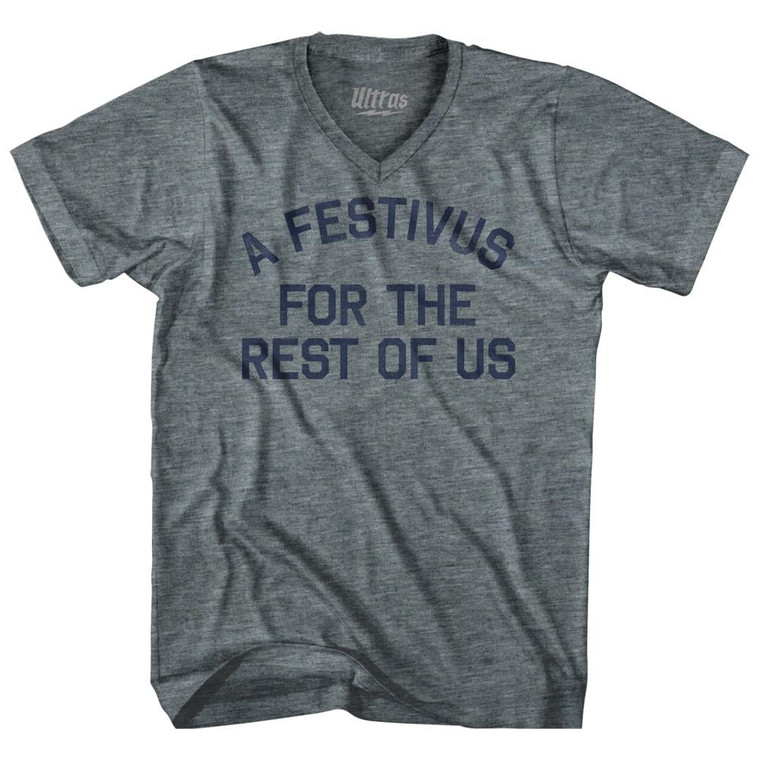 A Festivus For The Rest Of Us Tri-Blend V-Neck Womens Junior Cut T-Shirt - Athletic Grey