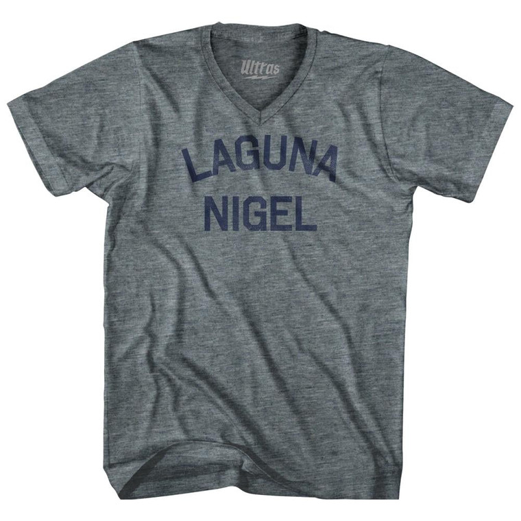 Laguna Nigel Tri-Blend V-Neck Womens Junior Cut T-Shirt - Athletic Grey