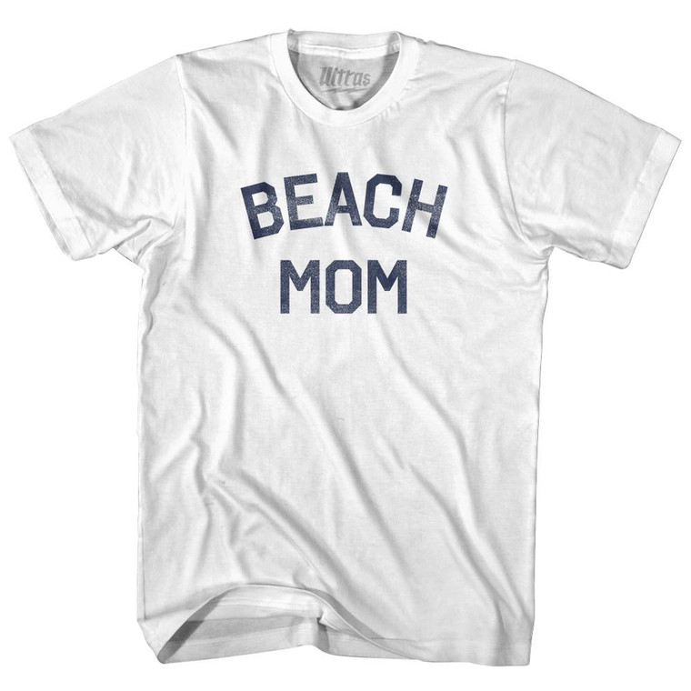 Beach Mom Womens Cotton Junior Cut T-Shirt - White