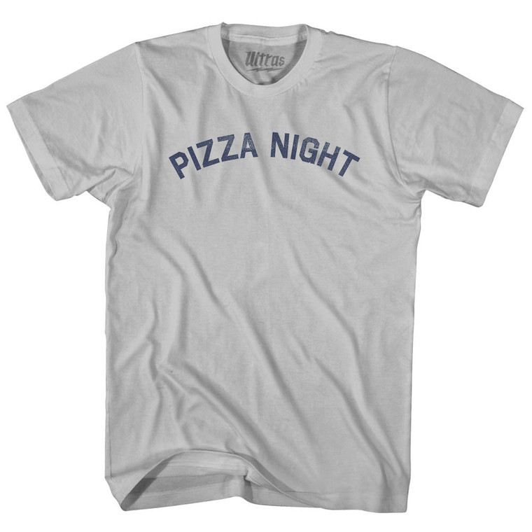 Pizza Night Adult Cotton T-shirt - Cool Grey