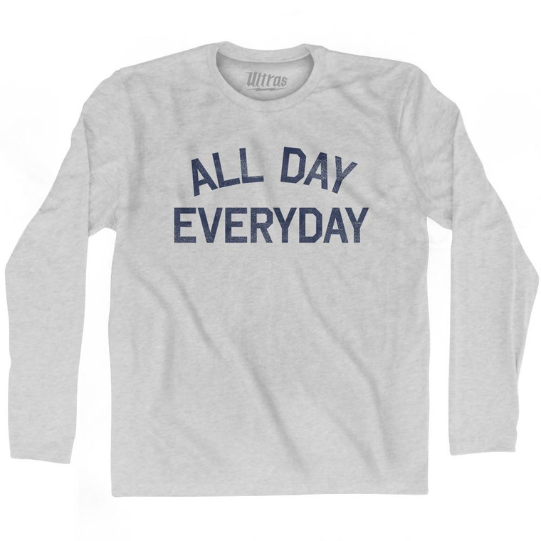 All Day Everyday Adult Cotton Long Sleeve T-Shirt - Grey Heather