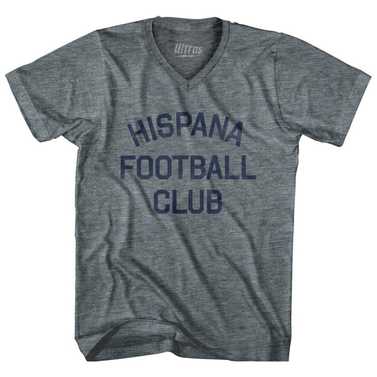 Hispana Football Club Tri-Blend V-Neck Womens Junior Cut T-Shirt - Athletic Grey