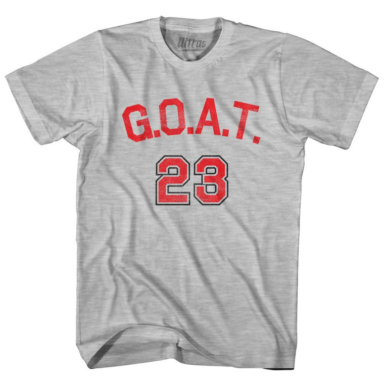 Goat 23 Red Art Youth Cotton T-Shirt - Grey Heather