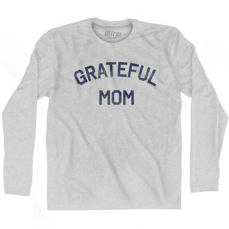 Grateful Dad Adult Cotton Long Sleeve T-Shirt - Grey Heather