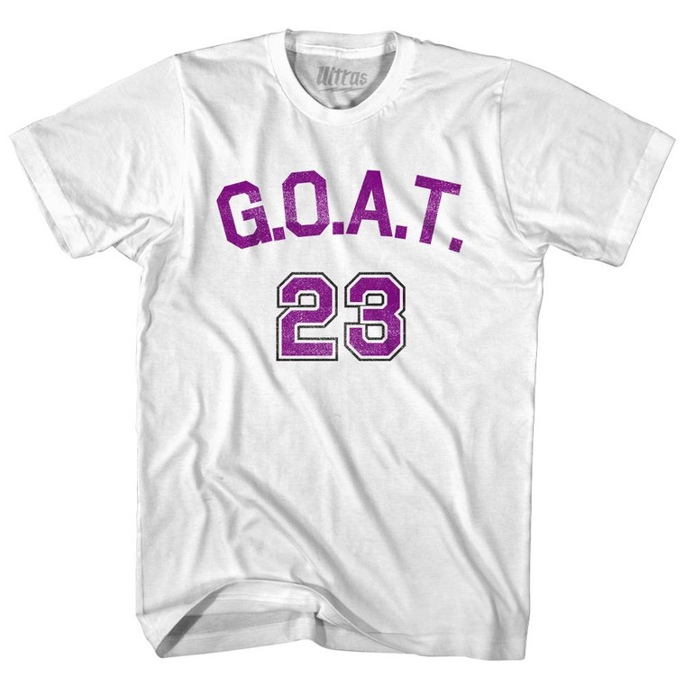 Goat 23 Purple Art Womens Cotton Junior Cut T-Shirt - White