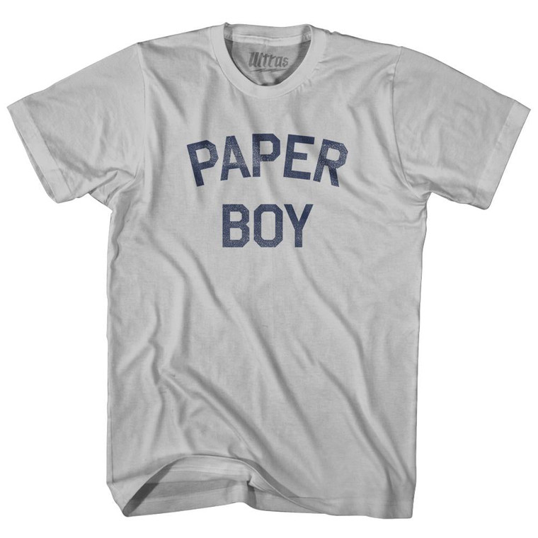 Paper Boy Adult Cotton T-Shirt - Cool Grey