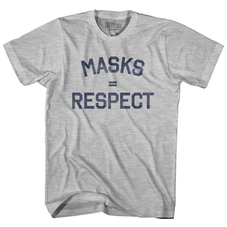 Masks = Respect Womens Cotton Junior Cut T-Shirt - Grey Heather