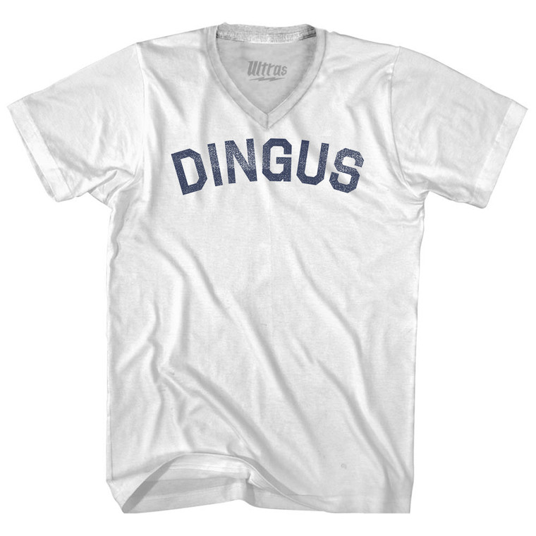 Dingus Adult Tri-Blend V-neck T-shirt - White