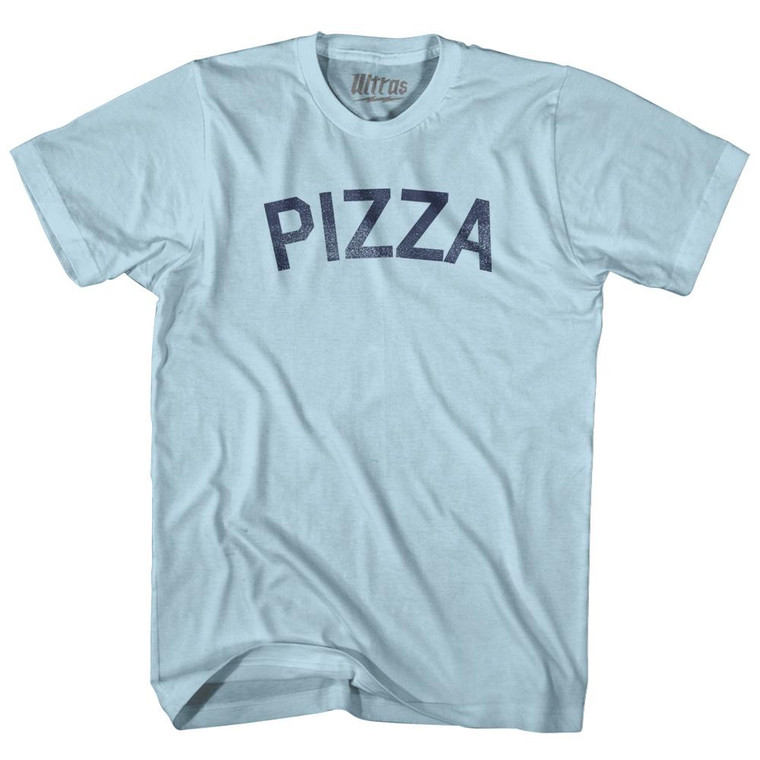 Pizza Adult Cotton T-Shirt - Light Blue