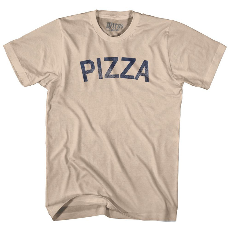 Pizza Adult Cotton T-Shirt - Creme