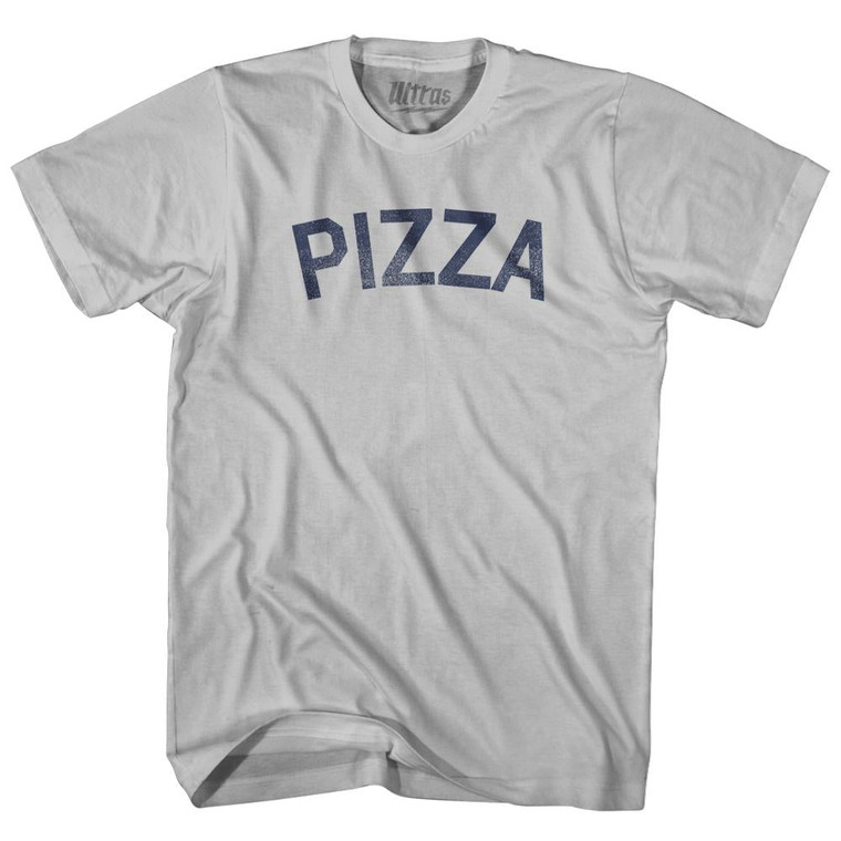 Pizza Adult Cotton T-Shirt - Cool Grey