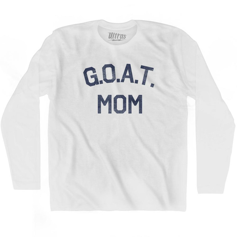 G.O.A.T (GOAT) Mom Adult Cotton Long Sleeve T-shirt - White