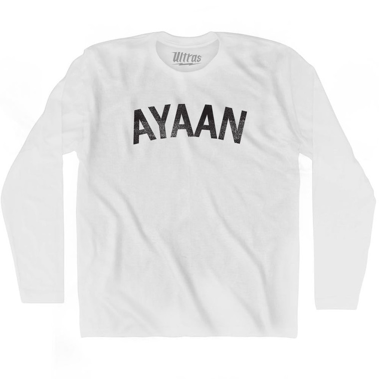 Ayaan Adult Cotton Long Sleeve T-shirt - White