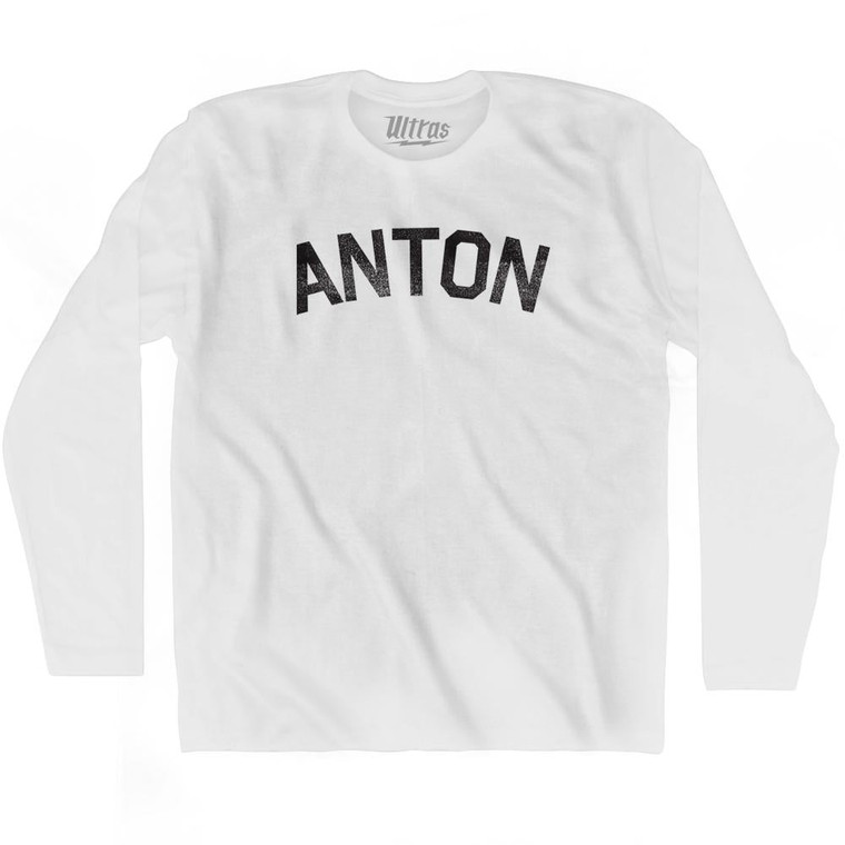 Anton Adult Cotton Long Sleeve T-shirt - White