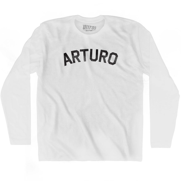Arturo Adult Cotton Long Sleeve T-shirt - White