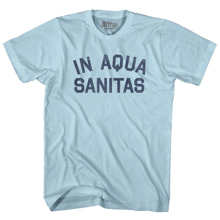 In Aqua Sanitas Adult Cotton T-shirt - Light Blue