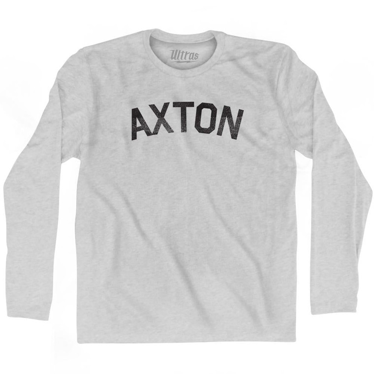 Axton Adult Cotton Long Sleeve T-Shirt - Grey Heather