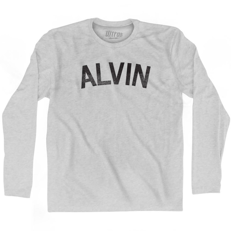 Alvin Adult Cotton Long Sleeve T-Shirt - Grey Heather