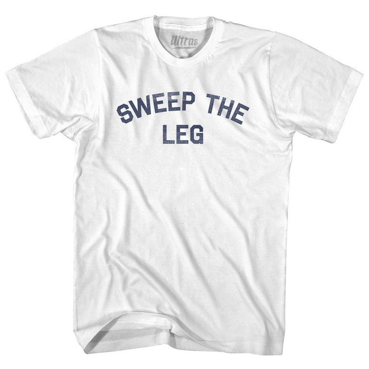 Sweep The Leg Adult Cotton T-shirt - White