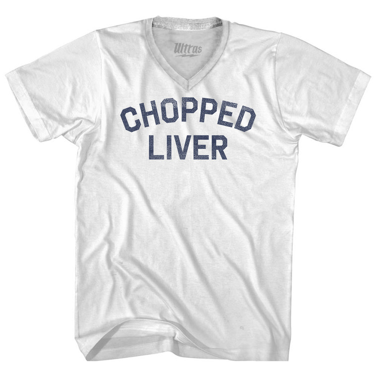Chopped Liver Adult Tri-Blend V-neck T-shirt - White