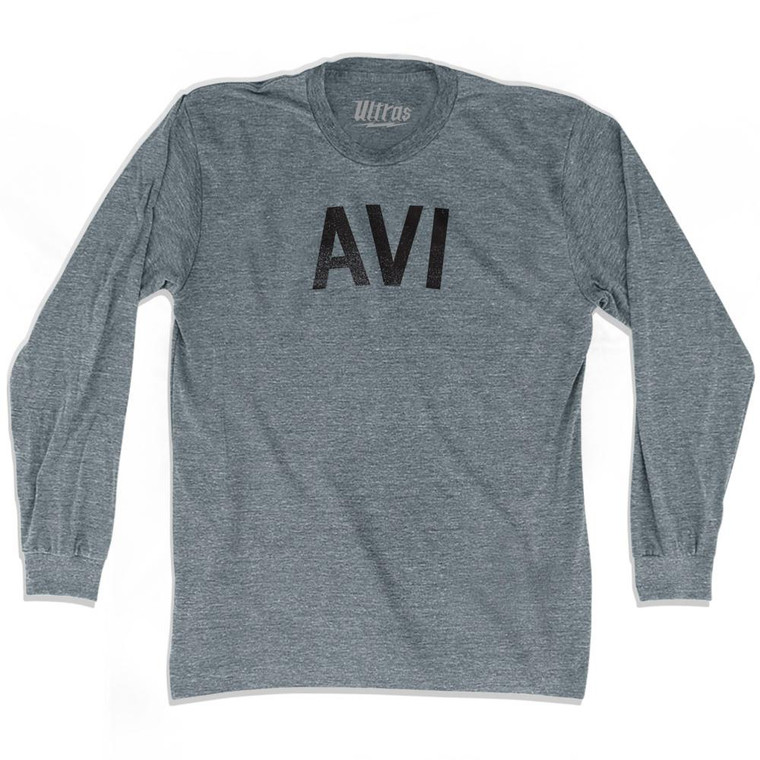 Avi Adult Tri-Blend Long Sleeve T-shirt - Athletic Grey