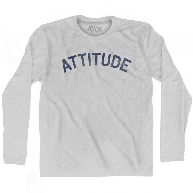 Attitude Adult Cotton Long Sleeve T-Shirt - Grey Heather