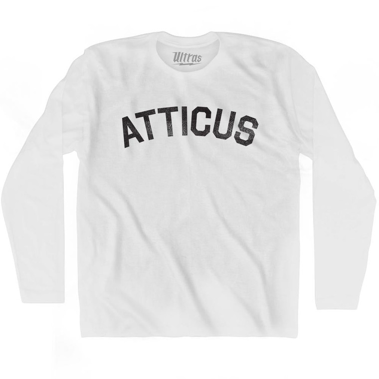 Atticus Adult Cotton Long Sleeve T-shirt - White