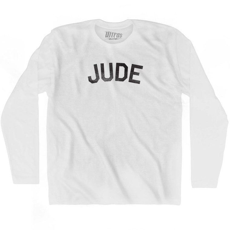 Jude Adult Cotton Long Sleeve T-shirt - White